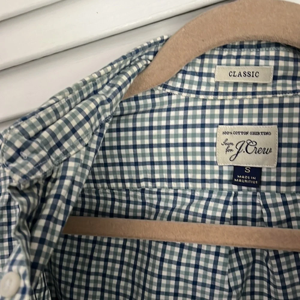 J Crew Classic Gingham Plaid Button Down Shirt sz S